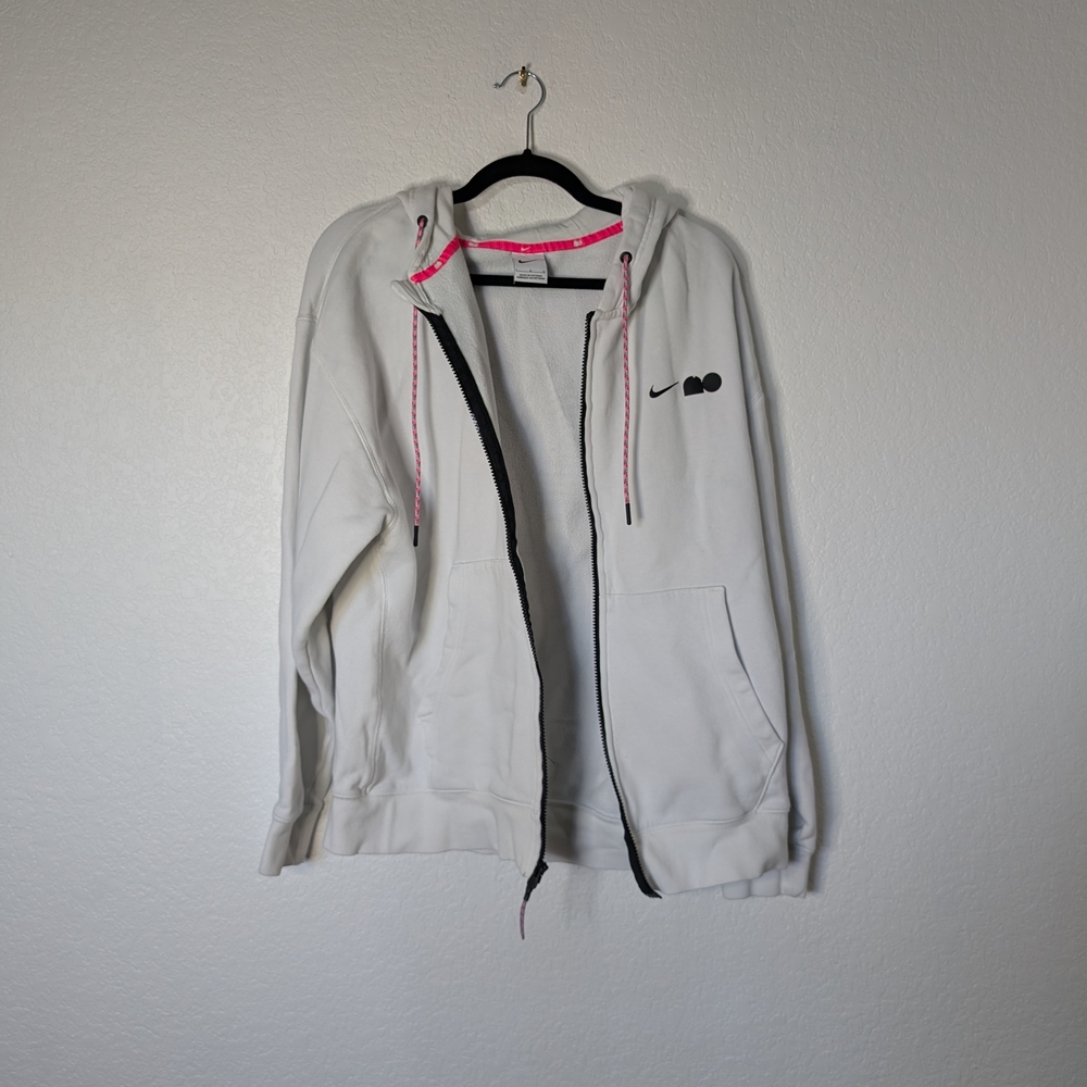 Men's White Nike Zip-Up Hoodie